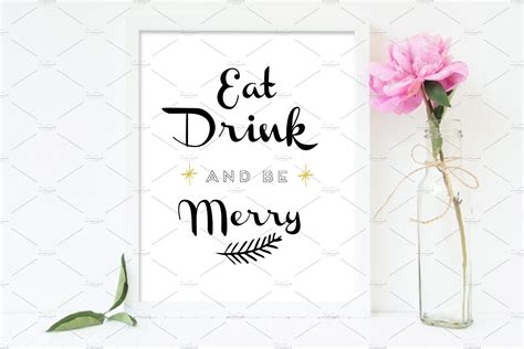 Eat Drink Be Merry Sign Printable | Decorative Illustrations ~ Creative ...