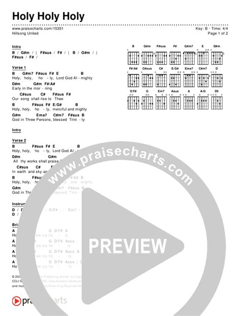 Holy Holy Holy Chords PDF (Hillsong UNITED) - PraiseCharts