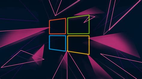 1600x900 Resolution Windows 10 Neon Logo 1600x900 Resolution Wallpaper ...