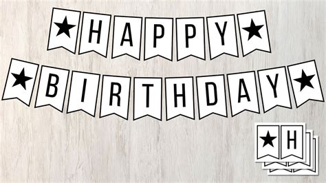 FREE Happy Birthday Banner Printable (Black and White)