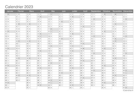 Calendrier 2023 à imprimer PDF et Excel - iCalendrier