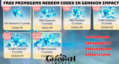 Free Primogems Redeem Codes In Genshin Impact