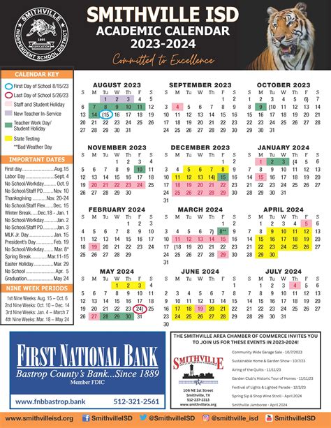 SISD Academic Calendar | Smithville ISD