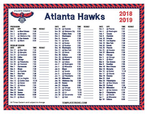 Atlanta Hawks 2022-2023 Schedule