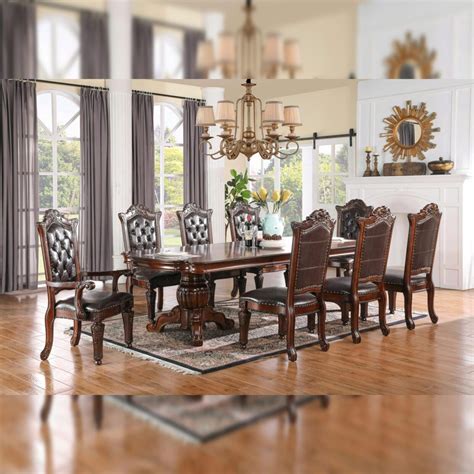 Traditional Cherry Finish Dining Room Set 7 Pcs McFerran D1700 (D1700 ...