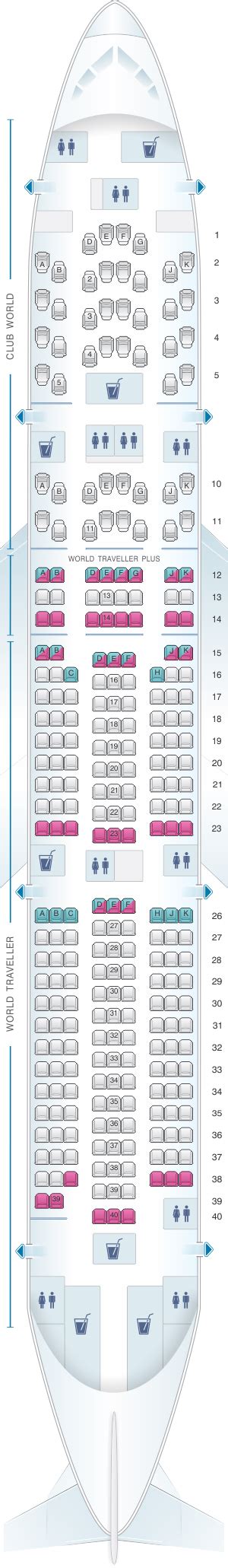 Seat Map British Airways Boeing B777 200 three class | SeatMaestro