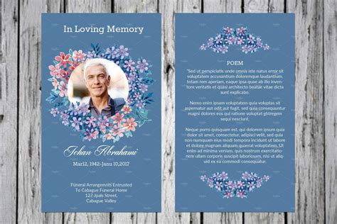 Memorial Prayer Card Template Free