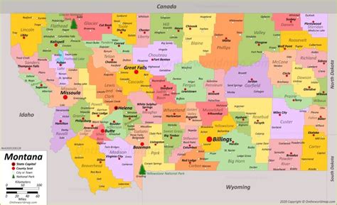 Montana State Map | USA | Maps of Montana (MT)