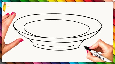 How To Draw A Plate Step By Step Plate Drawing Easy