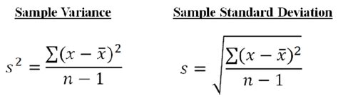 Variance and Standard Deviation of a Sample