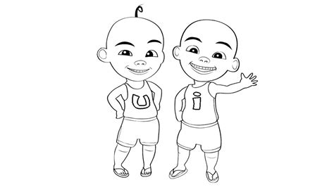 Belajar Menggambar Upin & Ipin (Sketsa Upin & Ipin) - YouTube