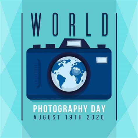 World photography day poster with blue camera - Download Free Vectors ...