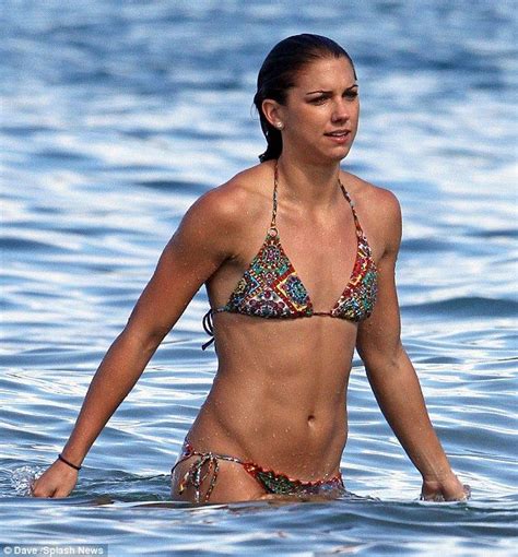 Team USA soccer champ Alex Morgan displays her gold medal bikini body ...