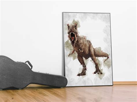 T-REX POSTER Dinosaur Poster Tyrannosaurus Rex Poster Watercolor Art ...