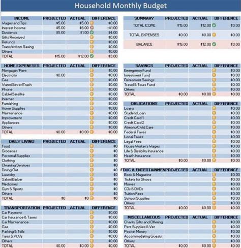 monthly bills spreadsheet template excel 1 — excelxo.com