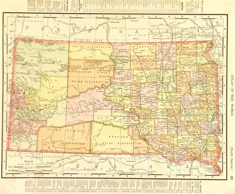 Map South Dakota, 1901