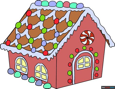 How to Draw a Gingerbread House - Really Easy Drawing Tutorial