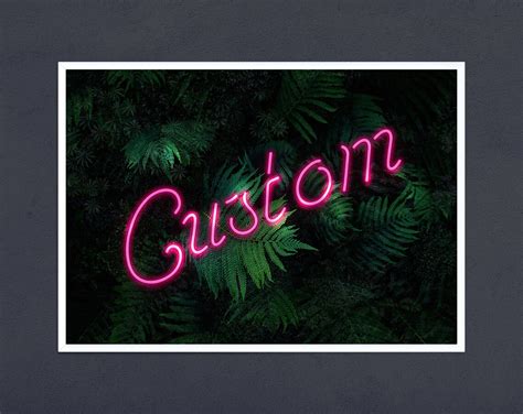 Personalised PINK Neon Art Print Quote Print Custom Floral - Etsy