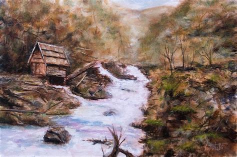 Water Mill - Oil Painting - Fine Arts Gallery - Original fine Art Oil ...