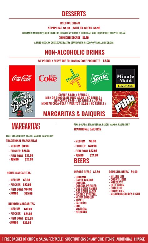 Our Menu - Maria's Mexican Restaurant