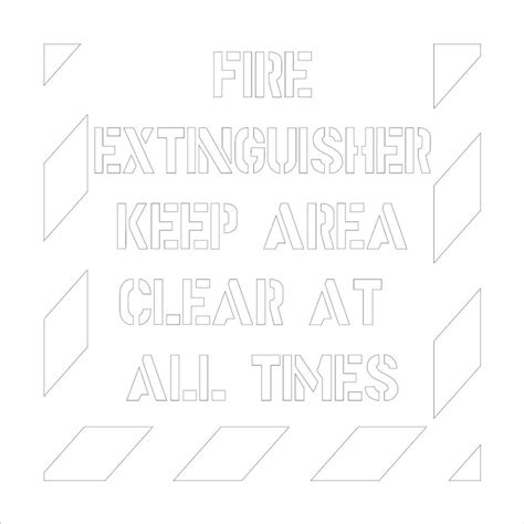 Floor Marking Stencil: Fire Extinguisher Keep Area Clear At All Times ...