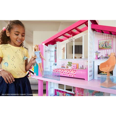 NEW Barbie Dream House Doll House Gift Set with 70 PCS Furniture Summer ...