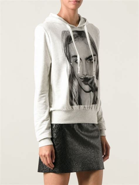 Lyst - Eleven Paris Cara Delevingne Hoodie in Gray