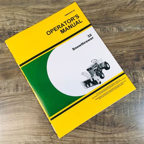 Operators Manual For John Deere 32 Snow Thrower Blower For JD 70 Tract ...