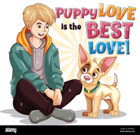 Girl with cute puppy illustration Stock Vector Image & Art - Alamy