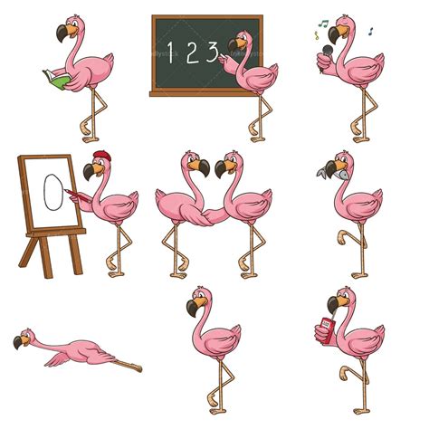 Flamingo Character Vector Collection - FriendlyStock