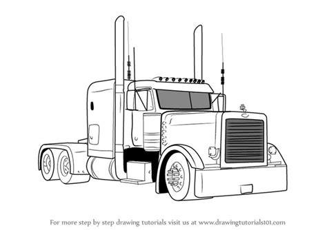 Learn How to Draw Peterbilt 379 Truck (Trucks) Step by Step : Drawing ...