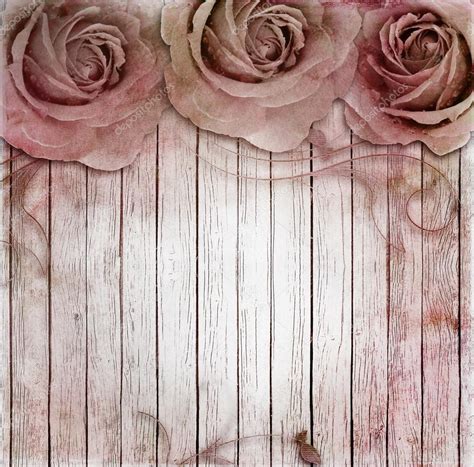 Wooden background with roses — Stock Photo © o_april #63507245