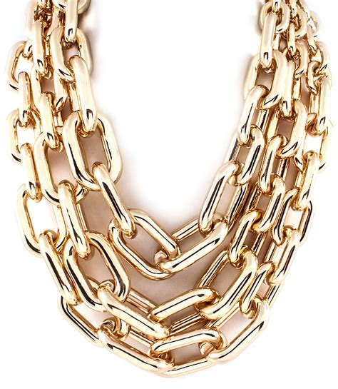 Chunky Chain Statement Necklace, Gold Chunky Link Layered Necklace, Big ...