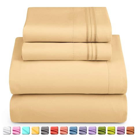 Queen Size Bed Sheets Set by Nestl - Deep Pocket 4 Piece Bed Sheet Set ...