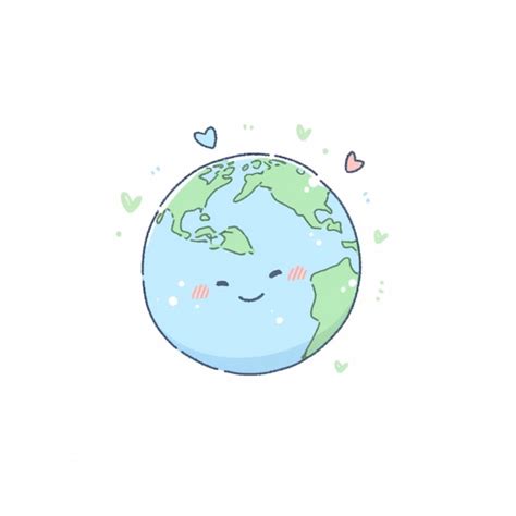 Premium AI Image | there is a cartoon earth with a face and a heart on ...