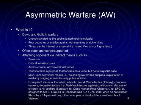 PPT - Introduction To Asymmetric Warfare (AW), 4 th Generation Warfare ...