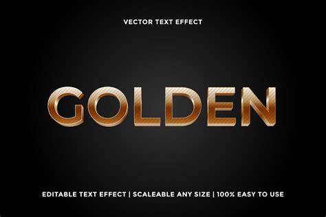 editable golden text effect vector illustration 3724626 Vector Art at ...