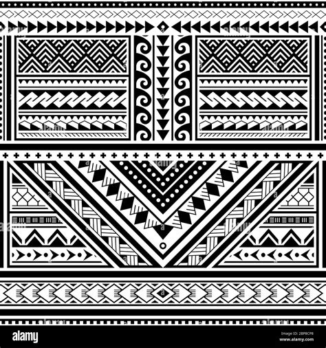 Hawaiian - Samoan - Polynesian Black And White Tribal Leaf With ...