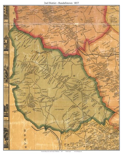 2nd District - Randallstown, Maryland 1857 Old Town Map Custom Print ...