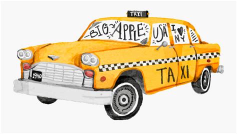 Yellow Taxi Cab Drawing