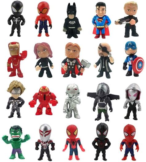 20 Pcs Superhero Mini Action Figures Sets for Kids Party Supplies ...