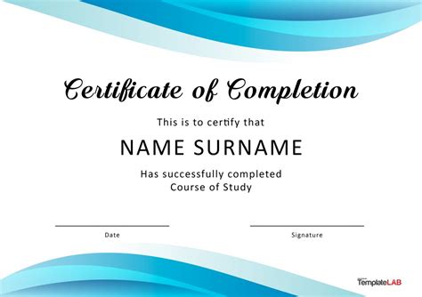 Free Printable Certificate Of Completion Template