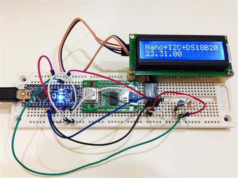 Arduino + DS18B20 + I2C LCD — www.HOAGLUN.com