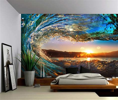 Sunset Sea Ocean Wave Large Wall Mural Selfadhesive Vinyl - wallpaper ...