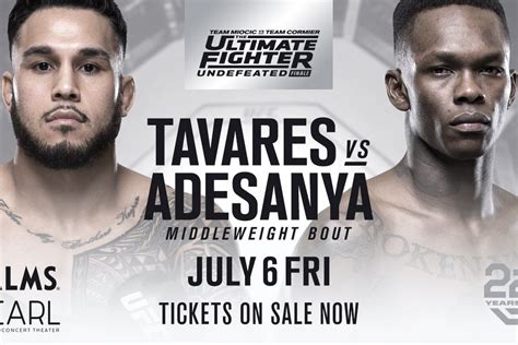 Brad Tavares vs Israel Adesanya headlines TUF 27 Finale on July 6 in ...