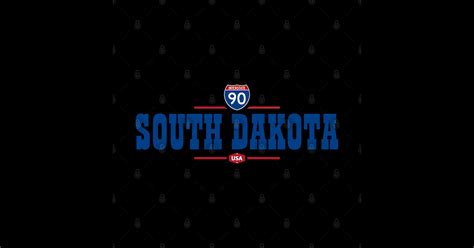 South Dakota Interstate 90 USA - South Dakota State - Sticker | TeePublic