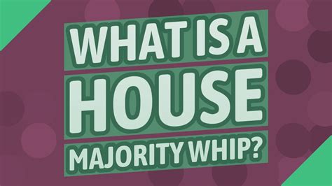 What is a House majority whip? - YouTube