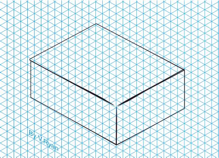 STAGES -PROMOTIONAL PACKAGING IN ISOMETRIC PROJECTION SKETCH BY HAND