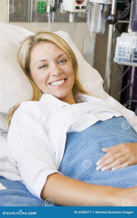 Woman Lying in Hospital Bed Stock Image - Image of health, indoors: 6430677