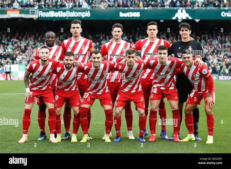 Sevilla, Spain. 20th Jan, 2019. Girona FC team group line-up (Girona ...